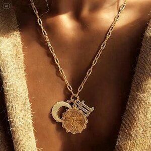 Aquarius Zodiac Necklace for Women – 18K Gold Astrology Pendant